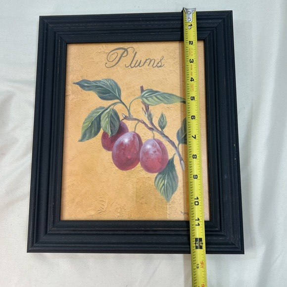 Vintage Nancy Wiseman Plums Fruit Wall Art Picture Framed 10x12 - Picture 9 of 9